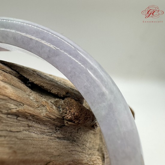 【肌容雪】天然緬甸A貨紫羅蘭翡翠平安鐲 編號38(鐲圍58.4mm#18.5)