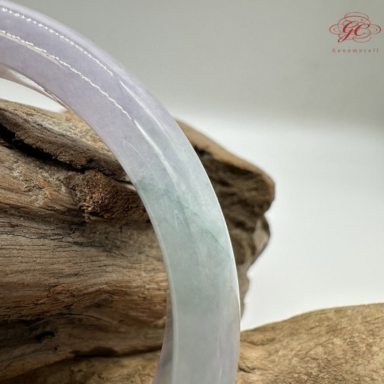 【肌容雪】天然緬甸A貨紫羅蘭翡翠平安鐲 編號38(鐲圍58.4mm#18.5)