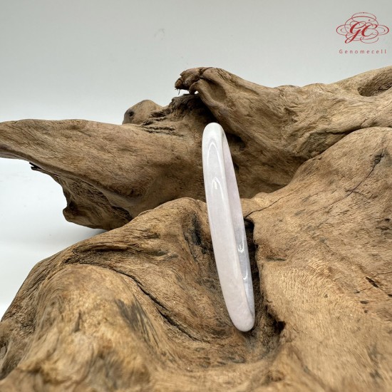 【肌容雪】天然緬甸A貨透白淺紫翡翠叮噹鐲 編號39(鐲圍55.2mm#17.5號)
