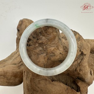【肌容雪】天然緬甸A貨多彩飄花翡翠平安鐲 編號43(鐲圍55.9mm#17.5號)
