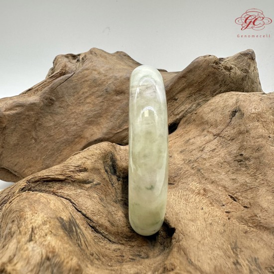 【肌容雪】天然緬甸A貨正陽綠帶烏雞飄花翡翠平安鐲 編號45(鐲圍56.8mm#18號)