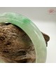 【肌容雪】天然緬甸A貨正陽綠帶烏雞飄花翡翠平安鐲 編號45(鐲圍56.8mm#18號)