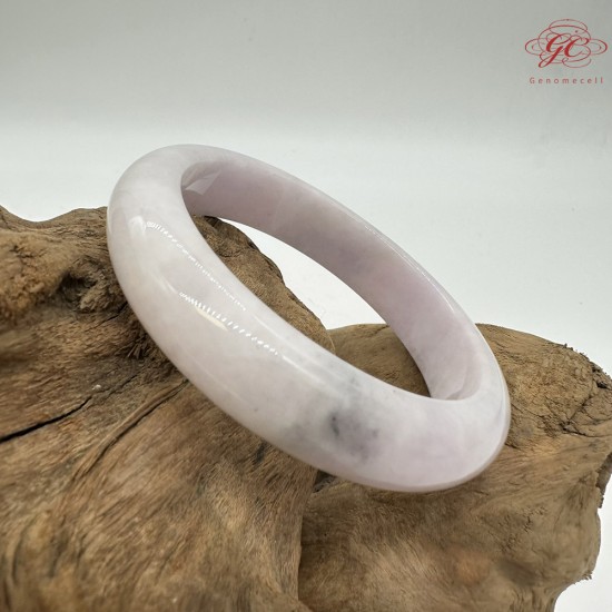 【肌容雪】天然緬甸A貨粉春烏雞翡翠平安鐲 編號48(鐲圍55.4mm#17.5號)