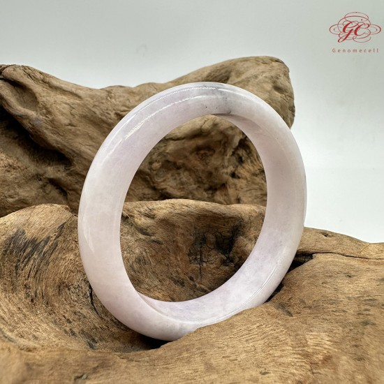 【肌容雪】天然緬甸A貨粉春烏雞翡翠平安鐲 編號48(鐲圍55.4mm#17.5號)