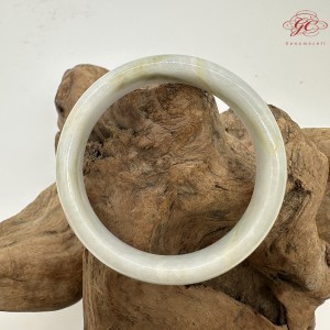 【肌容雪】緬甸天然A貨飄花翡翠平安鐲 編號50(鐲圍62.4mm#19.5號)
