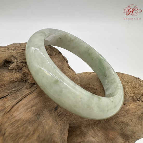 【肌容雪】天然緬甸A貨綠飄花翡翠平安鐲 編號55(鐲圍52.9mm#16.5號) 【肌容雪】天然緬甸A貨綠飄花翡翠平安鐲 編號55(鐲圍52.9mm#16.5號)