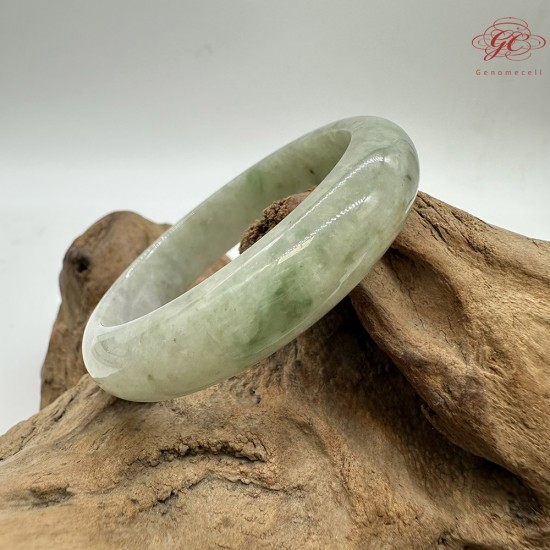 【肌容雪】天然緬甸A貨綠飄花翡翠平安鐲 編號55(鐲圍52.9mm#16.5號) 【肌容雪】天然緬甸A貨綠飄花翡翠平安鐲 編號55(鐲圍52.9mm#16.5號)