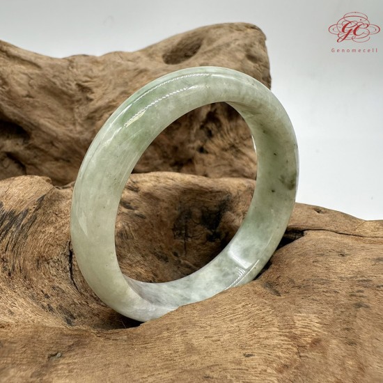 【肌容雪】天然緬甸A貨綠飄花翡翠平安鐲 編號55(鐲圍52.9mm#16.5號) 【肌容雪】天然緬甸A貨綠飄花翡翠平安鐲 編號55(鐲圍52.9mm#16.5號)