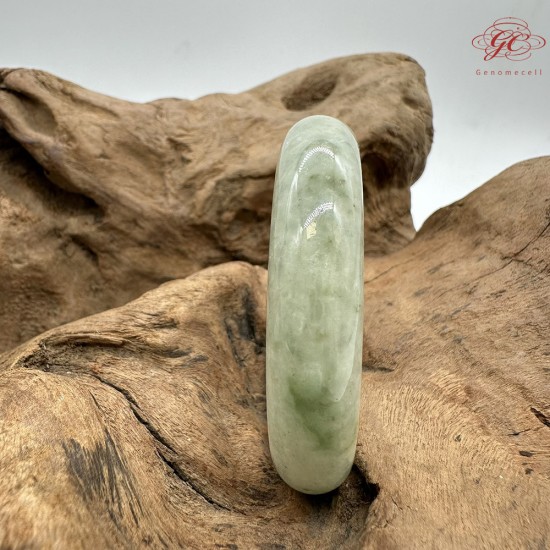 【肌容雪】天然緬甸A貨綠飄花翡翠平安鐲 編號55(鐲圍52.9mm#16.5號) 【肌容雪】天然緬甸A貨綠飄花翡翠平安鐲 編號55(鐲圍52.9mm#16.5號)