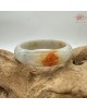 【肌容雪】天然緬甸A貨淺綠飄花帶紅翡翠平安鐲 編號57(鐲圍55.2mm#17.5號) 【肌容雪】天然緬甸A貨淺綠飄花帶紅翡翠平安鐲 編號57(鐲圍55.2mm#17.5號)