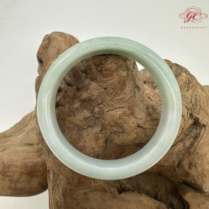 【肌容雪】天然緬甸A貨春彩飄花翡翠平安鐲 編號61(鐲圍53.0mm#16.5號)