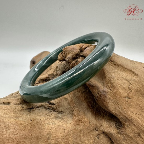 【肌容雪】天然緬甸A貨藍水翡翠圓條手鐲 編號62(鐲圍55.8mm#17.5號) 【肌容雪】天然緬甸A貨藍水翡翠圓條手鐲 編號62(鐲圍55.8mm#17.5號)