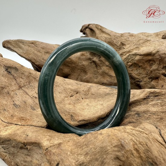 【肌容雪】天然緬甸A貨藍水翡翠圓條手鐲 編號62(鐲圍55.8mm#17.5號) 【肌容雪】天然緬甸A貨藍水翡翠圓條手鐲 編號62(鐲圍55.8mm#17.5號)