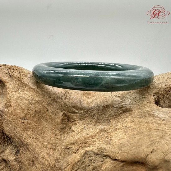 【肌容雪】天然緬甸A貨藍水翡翠圓條手鐲 編號62(鐲圍55.8mm#17.5號) 【肌容雪】天然緬甸A貨藍水翡翠圓條手鐲 編號62(鐲圍55.8mm#17.5號)
