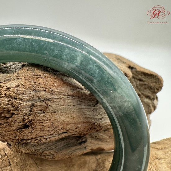 【肌容雪】天然緬甸A貨藍水翡翠圓條手鐲 編號62(鐲圍55.8mm#17.5號) 【肌容雪】天然緬甸A貨藍水翡翠圓條手鐲 編號62(鐲圍55.8mm#17.5號)