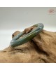 【肌容雪】天然緬甸A貨綠水撒金翡翠圓條手鐲 編號64(鐲圍57.7mm#18號) 【肌容雪】天然緬甸A貨綠水撒金翡翠圓條手鐲 編號64(鐲圍57.7mm#18號)