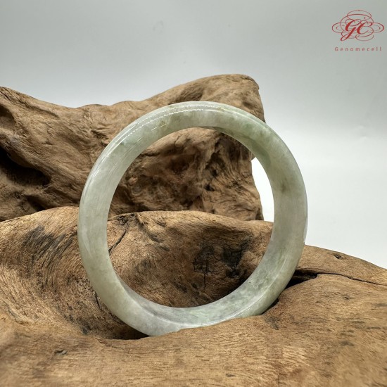【肌容雪】天然緬甸A貨粉春飄花翡翠平安鐲 編號69(鐲圍56.7mm#18號) 【肌容雪】天然緬甸A貨粉春飄花翡翠平安鐲 編號69(鐲圍56.7mm#18號)