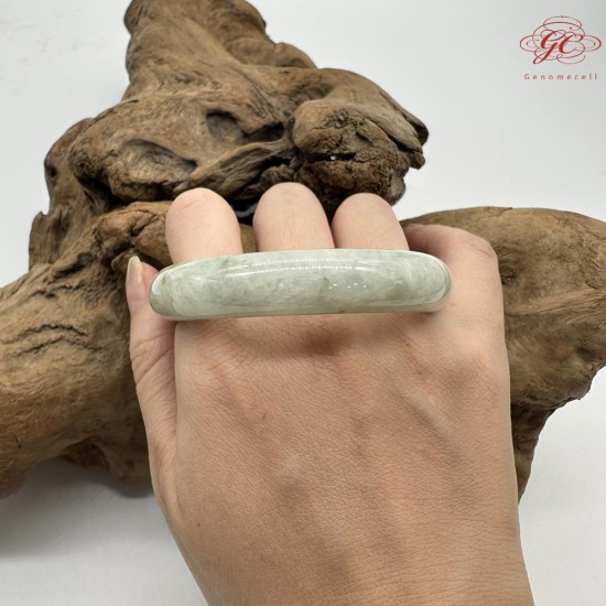 【肌容雪】天然緬甸A貨粉春飄花翡翠平安鐲 編號69(鐲圍56.7mm#18號) 【肌容雪】天然緬甸A貨粉春飄花翡翠平安鐲 編號69(鐲圍56.7mm#18號)