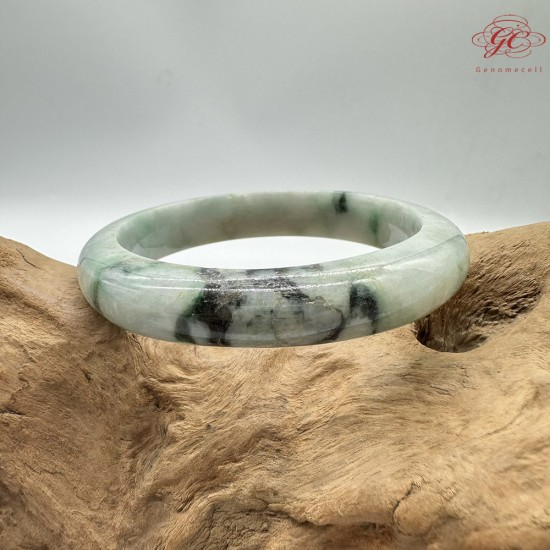 【肌容雪】天然緬甸A貨粉春飄花翡翠平安鐲 編號70(鐲圍56.3mm#17.5號) 【肌容雪】天然緬甸A貨粉春飄花翡翠平安鐲 編號70(鐲圍56.3mm#17.5號)