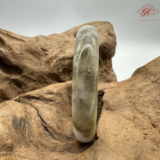 【肌容雪】天然緬甸A貨綠飄花翡翠平安鐲 編號72(鐲圍59.7mm#19號) 【肌容雪】天然緬甸A貨綠飄花翡翠平安鐲 編號72(鐲圍59.7mm#19號)