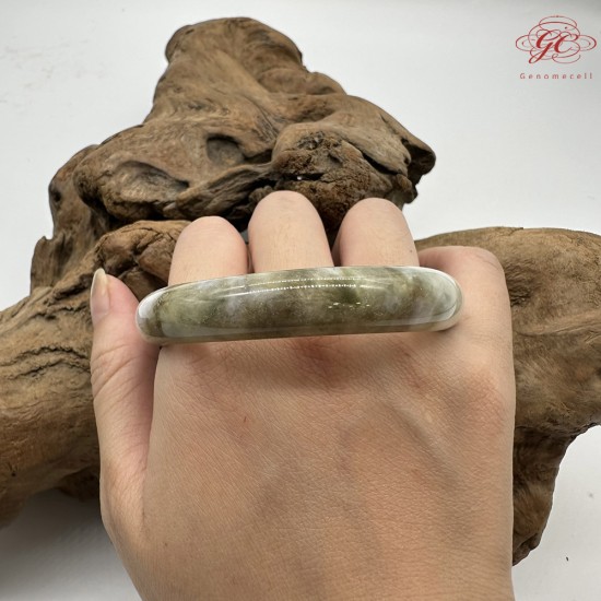 【肌容雪】天然緬甸A貨綠飄花翡翠平安鐲 編號72(鐲圍59.7mm#19號) 【肌容雪】天然緬甸A貨綠飄花翡翠平安鐲 編號72(鐲圍59.7mm#19號)