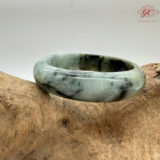 【肌容雪】天然緬甸A貨綠飄花翡翠平安鐲 編號75(鐲圍54.7mm#17號) 【肌容雪】天然緬甸A貨綠飄花翡翠平安鐲 編號75(鐲圍54.7mm#17號)