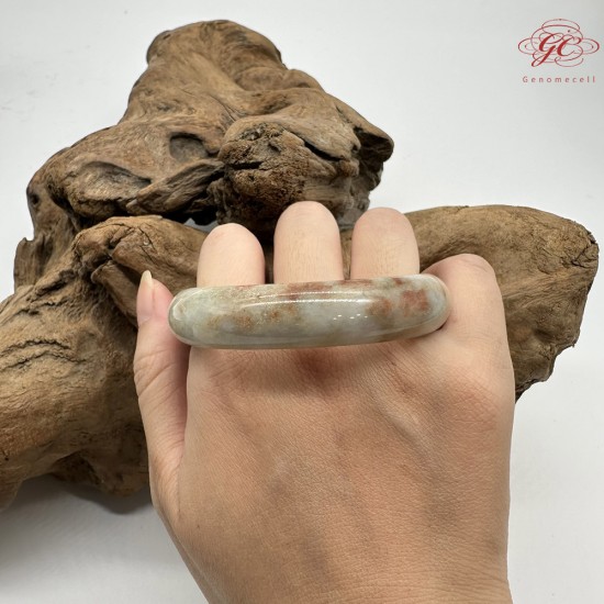【肌容雪】天然緬甸A貨白底飄紅翡翠平安鐲 編號107(鐲圍57.2mm#18號) 【肌容雪】天然緬甸A貨白底飄紅翡翠平安鐲 編號107(鐲圍57.2mm#18號)