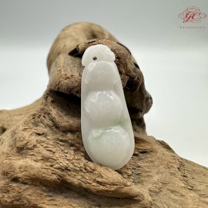 【肌容雪】天然緬甸A貨翡翠福豆造型吊墜 編號113