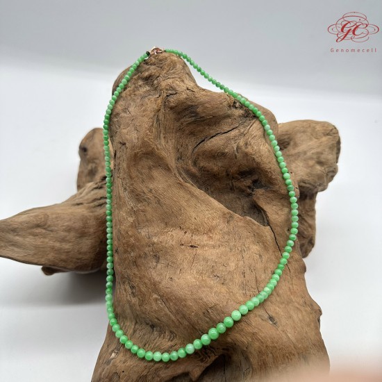 【肌容雪】天然緬甸A貨冰滿綠小米珠翡翠珠鍊 編號117