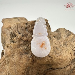 【肌容雪】天然緬甸A貨冰粉灑金翡翠葫蘆吊墜 編號118