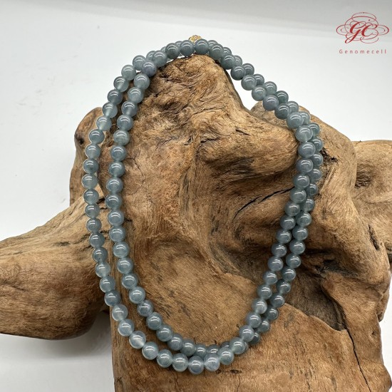 【肌容雪】天然緬甸A貨水墨色翡翠珠鍊 編號119