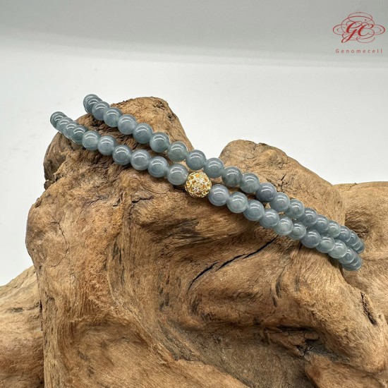 【肌容雪】天然緬甸A貨水墨色翡翠珠鍊 編號119