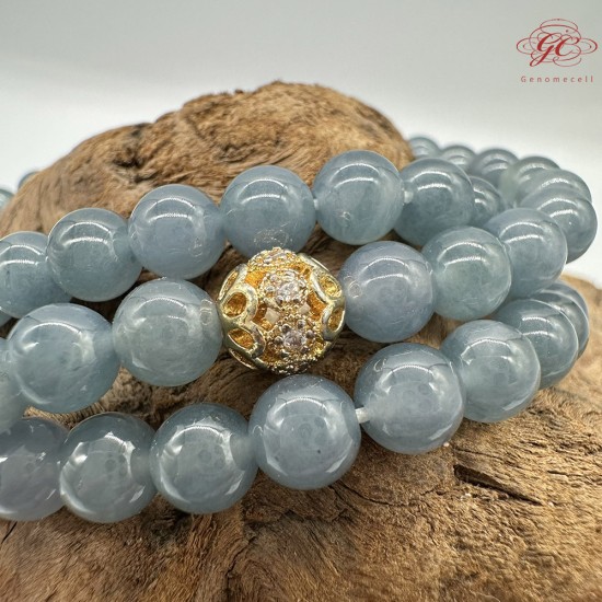 【肌容雪】天然緬甸A貨水墨色翡翠珠鍊 編號119