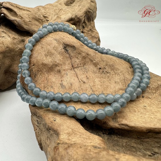 【肌容雪】天然緬甸A貨水墨色翡翠珠鍊 編號119