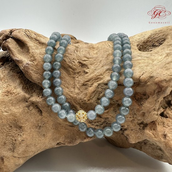 【肌容雪】天然緬甸A貨水墨色翡翠珠鍊 編號119