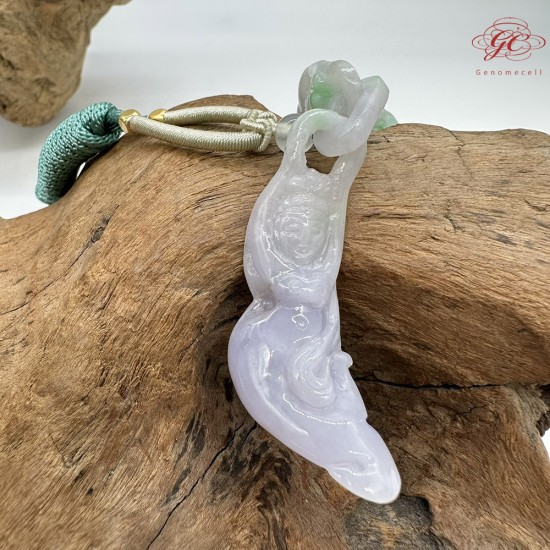 【肌容雪】天然緬甸A貨春彩翡翠雙女神吊飾 編號122 【肌容雪】天然緬甸A貨春彩翡翠雙女神吊飾 編號122