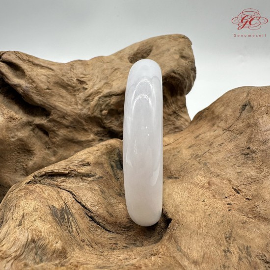 【肌容雪】天然緬甸A貨翡翠收藏級白底青撒金平安鐲 編號127(鐲圍58.0mm#18.5號)