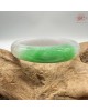 【肌容雪】天然緬甸A貨翡翠收藏級白底青撒金平安鐲 編號127(鐲圍58.0mm#18.5號)