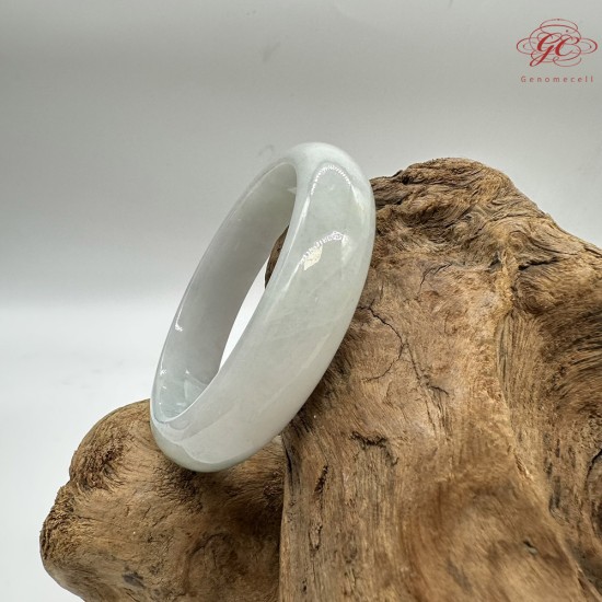 【肌容雪】天然緬甸A貨冰白底青翡翠正圈手鐲 編號130(鐲圍54.8mm#17號) 【肌容雪】天然緬甸A貨冰白底青翡翠正圈手鐲 編號130(鐲圍54.8mm#17號)
