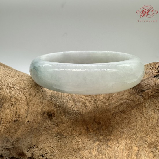 【肌容雪】天然緬甸A貨冰白底青翡翠正圈手鐲 編號130(鐲圍54.8mm#17號) 【肌容雪】天然緬甸A貨冰白底青翡翠正圈手鐲 編號130(鐲圍54.8mm#17號)