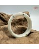 【肌容雪】天然緬甸A貨白底飄花翡翠平安鐲 編號146(鐲圍58.4mm#18.5號)
