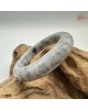 【肌容雪】天然緬甸A貨白底飄花烏雞翡翠平安鐲 編號148(鐲圍53.8mm#17號)