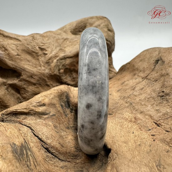 【肌容雪】天然緬甸A貨白底飄花烏雞翡翠平安鐲 編號148(鐲圍53.8mm#17號)