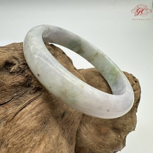 【肌容雪】天然緬甸A貨春彩多色翡翠平安鐲 編號153(鐲圍54.7mm#17號)