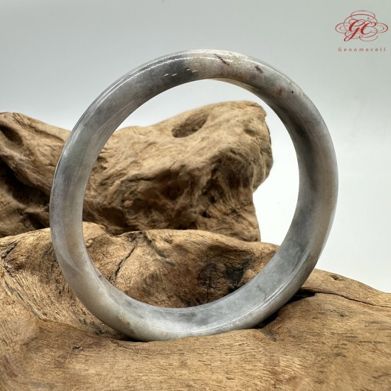 【肌容雪】天然緬甸A貨紫底烏雞花翡翠平安鐲 編號154(鐲圍75.4mm#23號)