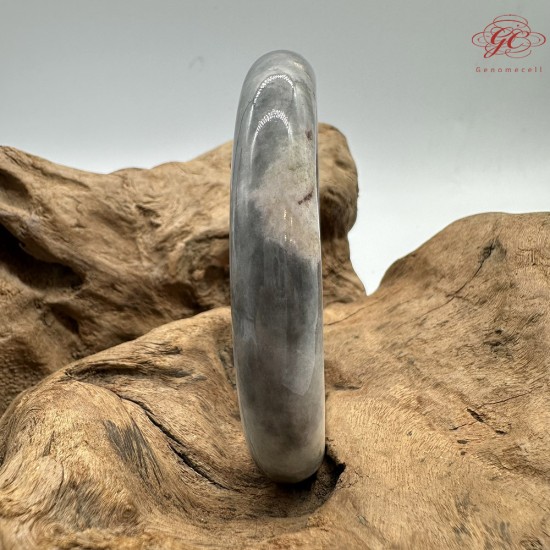 【肌容雪】天然緬甸A貨紫底烏雞花翡翠平安鐲 編號154(鐲圍75.4mm#23號)