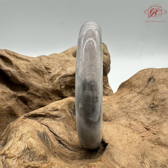 【肌容雪】天然緬甸A貨紫底烏雞花翡翠平安鐲 編號154(鐲圍75.4mm#23號)