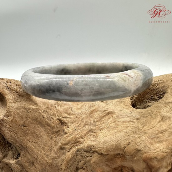 【肌容雪】天然緬甸A貨紫底烏雞花翡翠平安鐲 編號154(鐲圍75.4mm#23號)