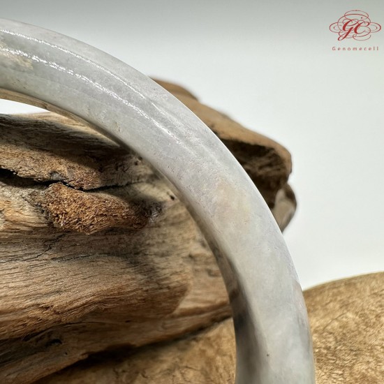 【肌容雪】天然緬甸A貨紫底烏雞花翡翠平安鐲 編號154(鐲圍75.4mm#23號)