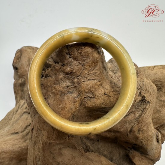 【肌容雪】天然緬甸A貨黃翡撒金翡翠平安鐲 編號155(鐲圍54.7mm#17號)